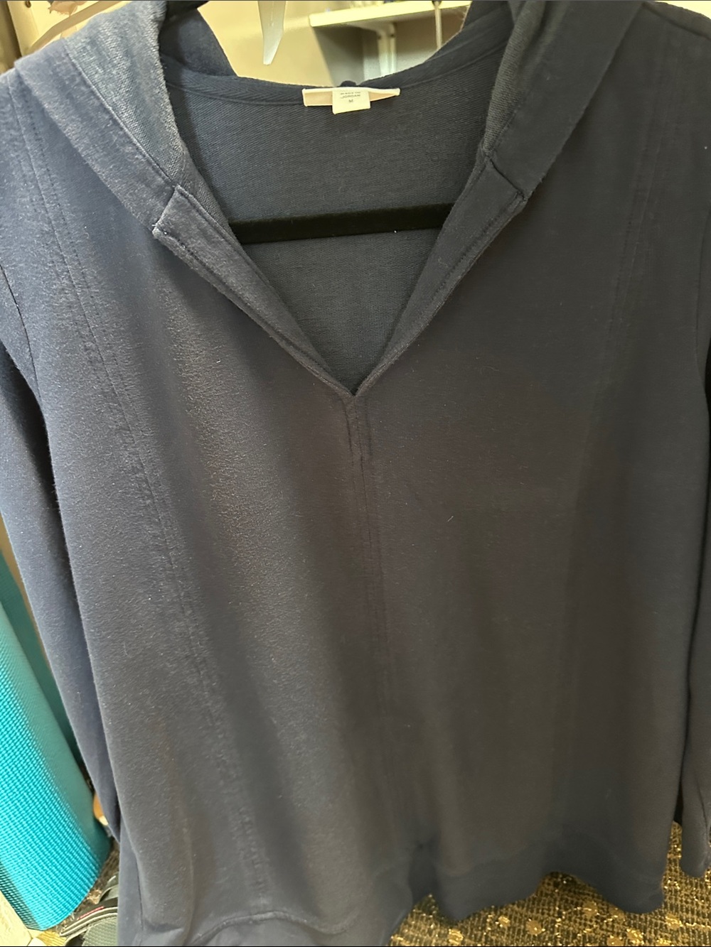J Jill Navy Hooded Tunic Size Medium